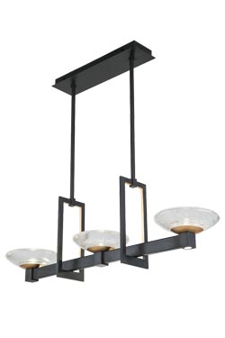 Delphi 3-light black and gold Art Deco chandelier - Chandeliers by Fine Art Lamps
