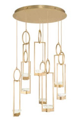 Large gilded chandelier with gold leaf 8 lights Delphi - Chandeliers by Fine Art Lamps