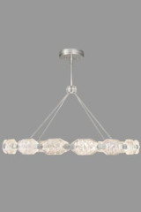 Large silver and cut crystal chandelier, LED lighting - Chandeliers by Fine Art Lamps