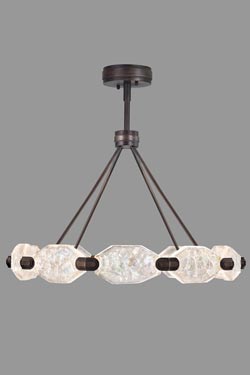 Patinated bronze chandelier with ten cut crystals - Chandeliers by Fine Art Lamps