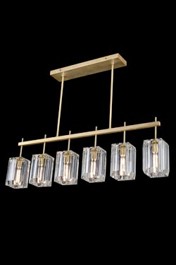 Six-light chandelier and gold metal Monceau - Chandeliers by Fine Art Lamps