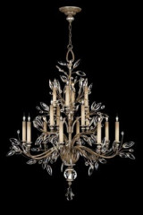 Crystal Laurel lustre de cristal en bouquet vieil argent  - Lustre by Fine Art Lamps