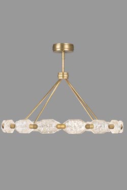 Grand lustre 16 pièces doré et cristal, éclairage LED - Lustre by Fine Art Lamps