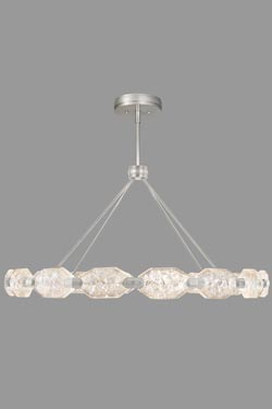 Grand lustre argent et cristal taillé, éclairage LED - Lustre by Fine Art Lamps