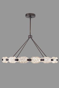 Grand lustre en bronze patiné, éclairage LED - Lustre by Fine Art Lamps