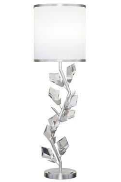 Lampe de table branche doré et cristaux taillé Forêt