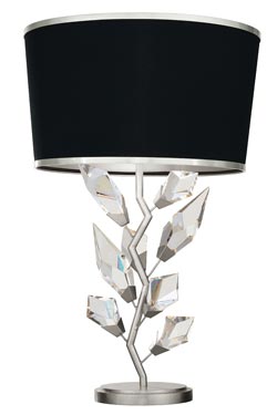 Lampe de table branche doré et cristaux taillés Forêt