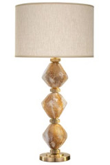 Lampe de table en blocs de quartz naturel et abat-jour beige Argyle Diamond - Lampe de table by Fine Art Lamps