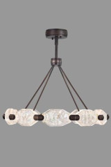 Lustre en bronze patiné aux dix cristaux taillés - Lustre by Fine Art Lamps