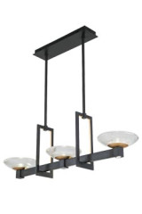 Lustre 3 lumières Art Déco noir et or Delphi - Lustre by Fine Art Lamps