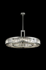 Lustre rond en disque et prismes de cristal - Crystal Enchantement 74cm - Lustre by Fine Art Lamps
