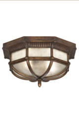 Plafonnier d'extérieur en verre bullé Holland Park hexagonal - Plafonnier d'extérieur by Fine Art Lamps
