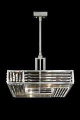 Suspension argent carrée en prismes de cristal - Suspension by Fine Art Lamps