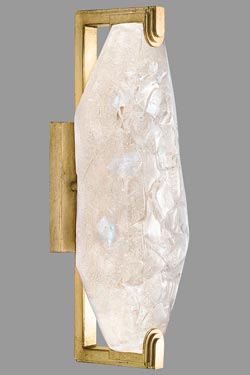 Large wall lamp in gold leaf and cut crystal LED lighting Allison Paladino gold