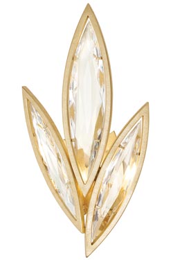 Marquise applique in spray of leaves on the left side