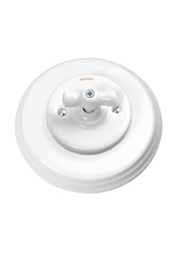 Garby Colonial interrupteur rotatif en porcelaine blanche va et vient  - Interrupteurs by Fontini