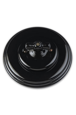 Garby Colonial interrupteur rotatif en porcelaine noire va et vient  - Interrupteurs by Fontini