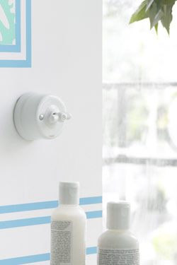 Garby interrupteur rotatif porcelaine blanche en applique va et vient