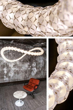 Elisa small glass ring chandelier