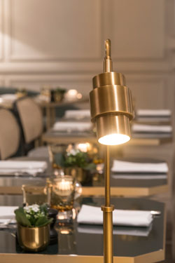 Potocki aubergine adjustable floor lamp