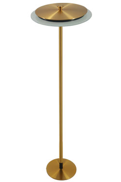 Lampadaire doré en laiton satiné Johnson