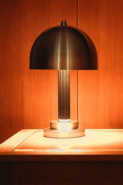 Art Deco brushed brass table lamp Wogo