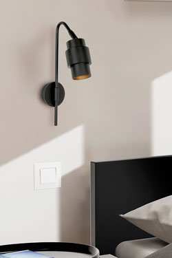 Potocki adjustable reading wall lamp in matt black metal - Wall lights by Gau Lighting