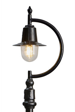 Goose Neck outdoor floor lamp in black