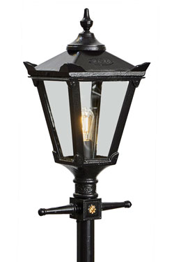 Large black Victorian floor lamp Traditional - Exterior columns by HARTE