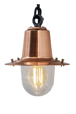 Small copper and black outdoor pendant light Station Master - Exterior pendants by HARTE