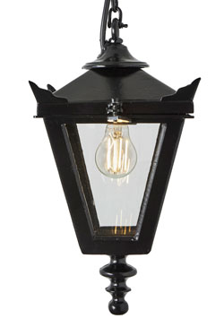 Small outdoor hanging lamp in black Traditional cast iron - Exterior pendants by HARTE