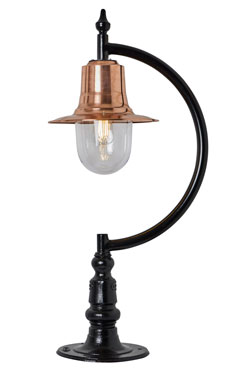 Goose Neck outdoor copper country post-top lamp - Exterior post-top lamps by HARTE