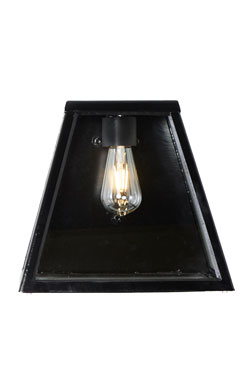 Black steel lantern wall lamp Bare