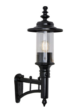 Courtyard small outdoor wall lamp in black cast iron