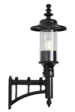 Courtyard small outdoor wall lamp in black cast iron - Exterior wall lights by HARTE