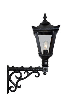 Large Victorian-style wall light in black cast iron Traditional