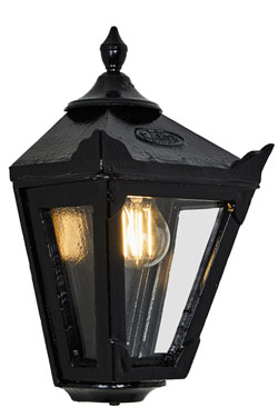 Small outdoor wall light in black cast iron Traditional