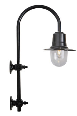 Grande applique d'extérieur style campagne noire Goose Neck - Applique d'extérieur by HARTE