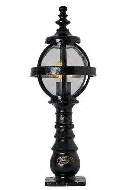 Petite balise de jardin noire classique IP44 Heritage