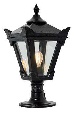 Petite lampe d'extérieur en fonte noire Traditional