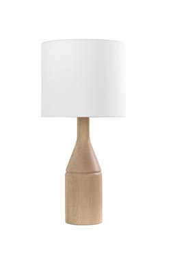 Anna belle lampe en chêne massif et abat-jour blanc