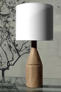 Anna belle lampe en chêne massif et abat-jour blanc - Lampe de table by Hind Rabii