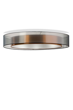 Large ceiling lamp with double copper shade and black veil - Ceiling lights by Hind Rabii