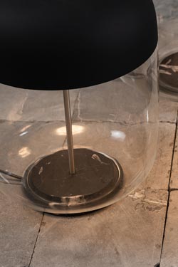 T-cotta lampe à poser lanterne en céramique noire