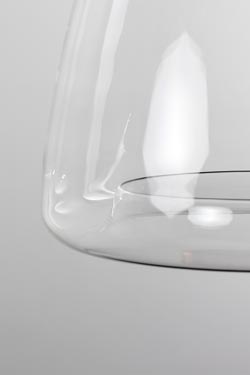 Ice Absolut grande suspension en verre et feuille d'or