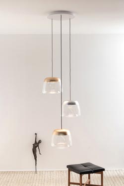 Ice Absolut petite suspension verre et feuille d'or
