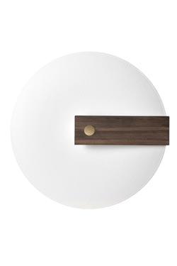 Meridiana applique ronde en fibre de verre et bois wengé - Applique by Hind Rabii