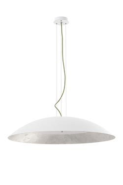 Onda suspension dôme blanc et feuille d'or