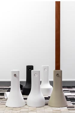 Fico beige ceramic and leather pendant