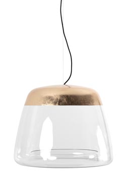 Ice Absolut large pendant in glass and gold leaf - Pendants by Hind Rabii